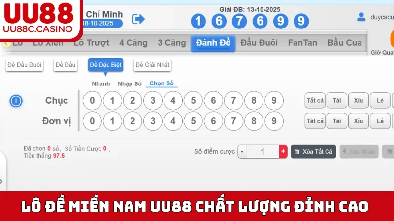 Lô Đề Miền Nam UU88 chất lượng đỉnh cao